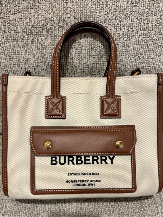 Burberry Other - Burberry Cream and Brown Canvas Pocket Tote